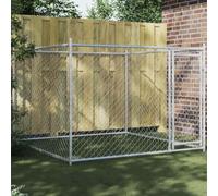 Genérico Jaula de Perros con Puerta Acero galvanizado Gris 2x2x1,5 m,Producto para Mascotas y Animales,Productos para Mascotas,Productos para Perros,Casetas y cercados para perros-172562