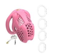 Genérico Jaula de protección de Fitness Ligera de Resina de Nido de Abeja con 4 Botones de fijación (38/43/48/52 mm) - Flat ring-EShlZ26 (Rosa, Small)