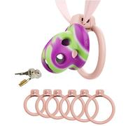 Genérico Jaula Deportiva Invisible y Ligera para Hombre, con 6 mosquetones Activos - ESZ66 (Violeta Verde, S)