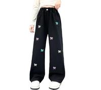 Genérico Jean Baggy Chica Pantalones de Denim Cómodo Pierna Ancha Chica Jean Bootcut Pantalones largos con bolsillos anchos Retro Y2k Streetwear al aire libre Primavera Verano Otoño
