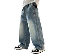 Genérico Jean Baggy Muchacho Pantalones Cargo Denim Ocio Pierna Ancha Adolescente Chico Jean Bootcut Pantalones largos con Bolsillos Casual Retro Y2k Streetwear al aire libre Primavera Verano Otoño