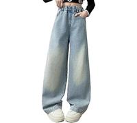Genérico Jean Baggy niño niña pantalones de mezclilla moda pierna ancha chica pantalones largos con bolsillos casual retro Y2k Streetwear 2025 primavera otoño