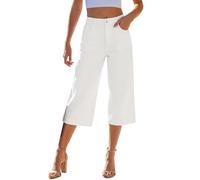 Genérico Jean Capris de cintura alta para mujer, pantalones vaqueros anchos 7/8 Denim de calidad premium, cómodos y transpirables colores disponibles para verano diario salida y atuendos elegantes