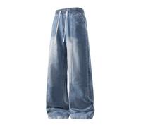 Genérico Jeans de mezclilla clásicos para hombre para un estilo casual y Streetwear de moda, azul, 3XL