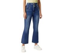 Genérico Jeans para Mujer Tiro Bajo Pantalones Vaqueros Mujer Corte Recto Estilo Boyfriend Holgados Elásticos con Roturas Desgastados Y Cintura Alta para Informal (Blue, M)