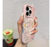 Genérico Jelly 2-in-1 Floral Magnetic Phone Case,Spring-Themed Stylish Floral Pattern Phone Case,Shockproof Magnetic Protective Cover,for iPhone 13/14/15/16/17 Pro MAX
