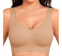 Genérico Jelly Bras for Women Seamless Push Up Yoga Bra Lightly Lined Padding for Daily Wear Wireless T-Shirt Bra (Brown,XXL)