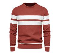 Genérico Jersey Canalé Hombre, Suéter para Hombre, Contrastantes Manga Larga Y Corte Relajado Estilo Retro Jersey Fit Cómodo Jersey Ideal para Uso Diario O Estilo Casual