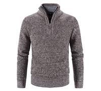 Genérico Jersey Cremallera Hombre, Jersey Cuello Alto Hombre, Oversized De Punto con Estilo Universitario Diseño Moderno Jersey Color Sólido Holgados Suéter para Capas Uso Diario O Estilo Casual