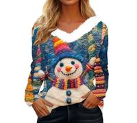 Genérico Jersey De Navidad Mujer Familia Mulher Gracioso Women Jumper del Navideño Mujer Divertido Elegante Xmas Familiar Jerseys Navideños Feos Camisa S