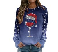 Genérico Jersey de Navidad para Mujer Sudadera Navideña sin Capucha Jersey de Navidad Mujer Ugly Christmas Sudadera pull Noel Familia polar Invierno Drole Pull Moche de Noel para Rigolo