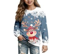 Genérico Jersey de Navidad para niña, Sudadera de Navidad para niña, Divertido suéter de Navidad, suéter de Tiempo Libre, suéter de Navidad, Elegante Jersey de Navidad