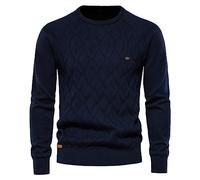 Genérico Jersey Hombre Cuello Redondo, Suéter Hombre Invierno, Contrastantes Manga Larga Y Corte Relajado Estilo Retro Jersey Vintage Universitario De Punto Pullover con Diseño De Colores