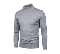 Genérico Jersey Hombre Manga Larga, Jersey Punto Hombre, con Cuello Alto Jerséis Suéter Sudadera Delgado De Manga Larga Informal Sweater Básico Color Sólido Otoño Suéter De Punto De Casual