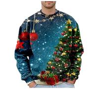 Genérico Jersey Hombre Navideño, Sudadera Hombre Invierno con Cuello Redondo Navidad 3D Sudadera Navideño Ugly Christmas Jersey Reno Feo Manga Larga Pullover Otoño E Invierno