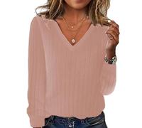 Genérico Jersey Mujer Invierno Jersey Navidad Mujer Oversize Cashmere Suéter Sin Capucha Otoño 2025 Jerséis Noruego Cuello Pico Top Moda Christmas Lentejuelas Jumper Ropa 2#Rosa XXL