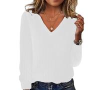 Genérico Jersey Mujer Invierno Ropa Mujer Invierno Largo Suéter Fiesta Divertido Jumper Lentejuelas Cuello Pico Cashmere Jerséis Otoño 2025 Sin Capucha Fino Jacquard Top Ropa 12#Blanco XL