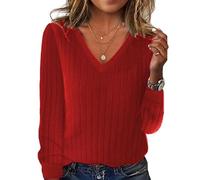 Genérico Jersey Mujer Jersey Cuello Alto Mujer Oversize Lentejuelas Suéter Fiesta Jerséis Divertido Largo Punto Basico Jumper Termico Lana Moda Top Ropa 13#Rojo XL
