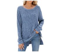Genérico Jersey Mujer Talla Grande - Suéter De Punto Mujer- Manga Larga Cuello Bajo Grueso Línea Gruesa Suéteres De Cachemira Basico Estilo Perezoso Deportivos Suelto Sudadera para Otoño Invierno