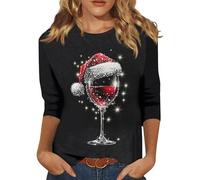 Genérico Jersey Navidad Mujer Gracioso Sudadera Navidad Hortera Sweater Impresión Polar Sudaderas Ugly Camiseta Elegante Blusa Termica Casual Xmas Fiesta Mulher Punto Invierno Tops Negro S