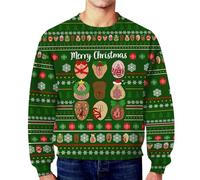 Genérico Jersey Navideño Jersey Navideño Hombre Sudadera Navidad Cena de Navidad Sudadera con Diseño Secreto Cuello Redondo Holgada Moderna Invierno para Hombre