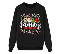 Genérico Jersey Navideño Jersey Navideño Hombre Sudadera Navidad para Las Fiestas Sudadera Familiar Sin Capucha Estampado De Santa Y Letras Navideñas para Papá Invierno