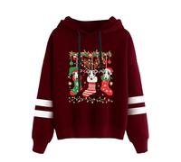 Genérico Jersey Navideño Jersey Navideño Mujer Sudadera Navidad Mujer Divertido Festivo A Suéter Super Adorable con Estampado De Ciervo Y Perro