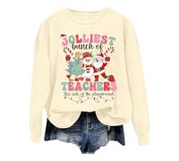 Genérico Jersey Navideño Jersey Navideño Mujer Sudadera Navidad Mujer Estilo Casual Diario Hoodie Casual Color Sólido con Estampado De Letras