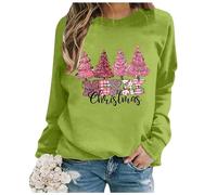 Genérico Jersey Navideño Jersey Navideño Mujer Sudadera Navidad Mujer Estilo Casual Diario Sudadera Oversize Manga Larga con Estampado Tiempo de Ocio