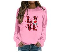 Genérico Jersey Navideño Jersey Navideño Mujer Sudadera Navidad Mujer Estilo Casual Diario Sudadera Casual De San Valentín con Estampado Cuello Redondo Sin Capucha