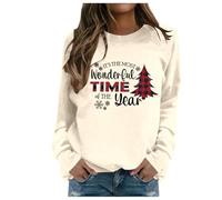 Genérico Jersey Navideño Jersey Navideño Mujer Sudadera Navidad Mujer Estilo Casual Diario Sudadera De Invierno De Moda con Diseño Navideño