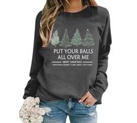 Genérico Jersey Navideño Jersey Navideño Mujer Sudadera Navidad Mujer Estilo Casual Diario Sudadera Oversize Manga Larga con Diseño De Letras