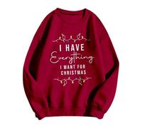 Genérico Jersey Navideño Mujer Elegante Suéter Navideño De Punto Ugly Christmas Sweater Sudadera Algodón Redondo Camisetas De Gran Tamaño Navidad Suéter Ropa Nieve Cuello Redondo Top Invierno