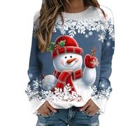 Genérico Jersey Navideño Mujer Feo Suéter Navideño De Punto Christmas Sweater Woman Funny Sudadera Algodón Jersey Navideño Suéter Ropa Nieve Cuello Redondo Top Invierno