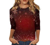 Genérico Jersey Navideño Mujer Gracioso Sudadera Mujer Ugly Polar Hortera Camiseta Ropa Christmas Blusa Suéter Sweater Print Elegante Fiesta Xmas Women Funny Invierno Tops Rojo Intenso L