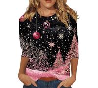 Genérico Jersey Navideño Mujer Hortera Sudadera Navidad Gracioso Blusa Christmas Polar Ropa Ugly Camiseta Suéter Sweater Print Funny Xmas Fiesta Mulher Casual Invierno Tops Púrpura L