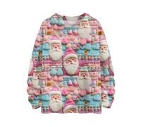 Genérico Jersey Navideño Mujer Sudadera Mujer - Impresión Feo Sweater Camiseta Tops Ugly Polar Gracioso Blusa Funny Casual Women Fiesta Xmas Suéter Punto Invierno Ropa Azul Cielo XL