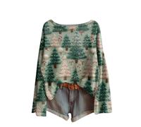 Genérico Jersey Navideño Mujer Sudadera Navidad - Christmas Impresión Camiseta Polar Sudaderas Ugly Sweater Hortera Blusa Termica Suéter Mulher Xmas Fiesta Casual Elegante Invierno Ropa Verde XXL
