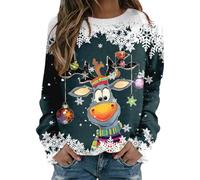 Genérico Jersey Navideño Mujer Ugly Suéter Navideño Familiar Christmas Sweater Woman Funny Sudadera Algodón Jersey Navideño Suéter De Punto De Top Invierno