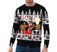 Genérico Jersey navideño para hombre Divertido Sudadera de Navidad Merry Christmas Jersey de Navidad Suéter de Navidad Familia Merry Christmas Jumper Xmas Suéter de punto para Hombre
