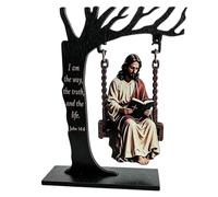 Genérico Jesus Statue 2D Flat Christian Swing Religious Bookshelf Figurine