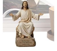 Genérico Jesus Statue - 6x6x12cm Resin Collection Sculpture | Meticulously Crafted Details Religious Figure,for Festival Home Decoration Desk Living Room Church Office Tabletop