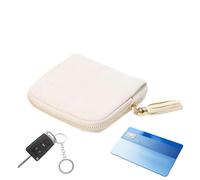 Genérico Jewellery Small Box | 5.12x4.53 Jewellery Pouches With Zipper, Velvet Lining Travel | For Carrying Jewellry Bag For Rings, Bracelets & Necklaces,Cream White