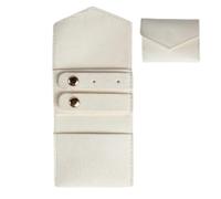Genérico Jewelry Organizer, Storage Case, PU Leather Compact Lightweight Secure Compartments Foldable Space Saving Stylish, Organizer Bag for Home Women Travel Coin Purse, 5.51 * 2.36Inches, White