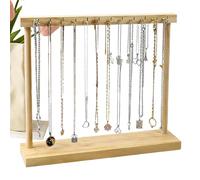 Genérico Jewelry Stand - Wood Necklace Holder, Jewelries Organizer | For Women Bracelet Ring Desktop Table Home Dresser Travel Bathroom Bedroom Dustprof Hold The Accessories In Rack