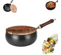 Genérico Jinswhdre Cast Iron Skillet, Pure Iron Nonstick Wok, Multi-Purpose Frying Wok, Non Stick Irons Pot Hand Forged for Gas, Induction, Durable and Versatile Cookware (A,Diameter 24cm/9.44in)