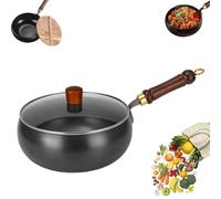 Genérico Jinswhdre Cast Iron Skillet, Pure Iron Nonstick Wok, Multi-Purpose Frying Wok, Non Stick Irons Pot Hand Forged for Gas, Induction, Durable and Versatile Cookware (B,Diameter 28cm/11.02in)