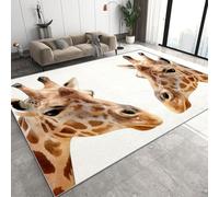Genérico Jirafa Alfombra Salon Grande Lavable en Lavadora, Animal Alfombra Pelo Corto Imitación Cachemira Abstracta Antideslizante para Dormitorio 140x200 cm D-544