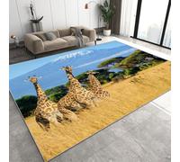 Genérico Jirafa Alfombras Salon Grande África Pradera Alfombras de habitacion Moderna Pelo Corto para Salón Alfombra de Juegos Dormitorio Felpudo Entrada Casa 50x80 cm D-112