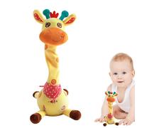 Genérico Jirafa Danza de Peluche - Animal Interactivo Suave Amarillo, Accesorio De Juguete Musical Recargable, Figura De Habla Electrónica, Canción Animada Educativa | Regalo Lindo para Niños Pequeños